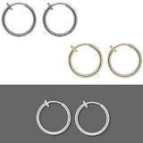 17mm Round Clip on Hoop Earrings With Spring Closure for a Pierced Look~Sold Individually