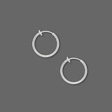17mm Round Clip on Hoop Earrings With Spring Closure for a Pierced Look~Sold Individually
