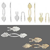 Leaf Shaped Fold Over Glue On Y Style Bails Plated Over Brass Metal in 29 or 39mm~Sold Individually