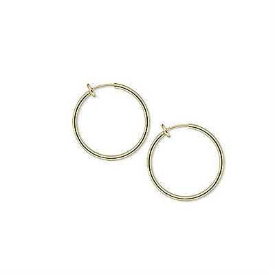 1 inch Clip on Hoop Earrings With Spring Closure for a Pierced Look~Sold Individually