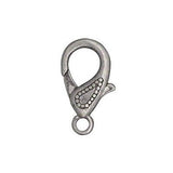 Big 1 inch 25mm Lobster Claw Clasps with Etched Design Plated Pewter Base Metal~Sold Individually