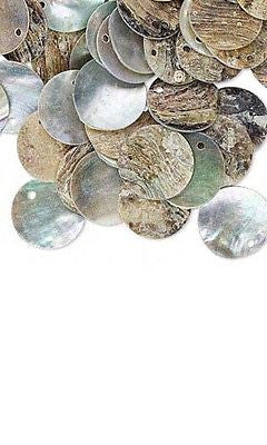 Iridescent Mussel Sea Shell Flat Round Coin Drop Charm Thin Disc Beads w/Hole~Sold Individually