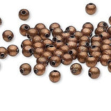 Antique Copper Finished Steel Metal Round Spacer Accent Beads Available in 2.5mm, 3mm, 4mm, 6mm & 8mm~Sold Individually