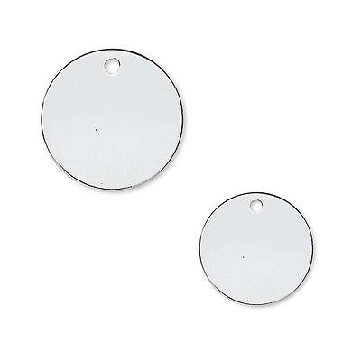Flat Round Circle Blank Coin Engravable Stamping Charms Plated Brass Metal~Sold Individually