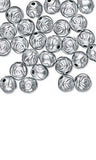Rose Shaped 8mm Plastic Metallic Coated Acrylic Rosebud Flower Beads~Sold Individually