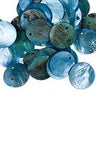 Iridescent Mussel Sea Shell Flat Round Coin Drop Charm Thin Disc Beads w/Hole~Sold Individually
