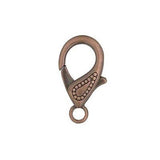 Big 1 inch 25mm Lobster Claw Clasps with Etched Design Plated Pewter Base Metal~Sold Individually