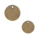 Flat Round Circle Blank Coin Engravable Stamping Charms Plated Brass Metal~Sold Individually