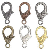 Big 1 inch 25mm Lobster Claw Clasps with Etched Design Plated Pewter Base Metal~Sold Individually