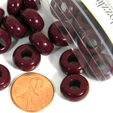 Big 13mm x 7mm Plastic Acrylic European Spacer Rondelle Jewelry Craft Beads with a 5mm Hole in Opaque Colors~Sold Individually