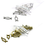 Ichthus Christian Fish Shaped Charms 19mm 3/4 inch Long Plated Pewter Base Metal~Sold Individually
