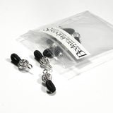 Black Corrugated Beaded Eyeglass Holder Necklace Cord Findings for Eye or Sun Glasses With Elastic Loops~Sold Individually