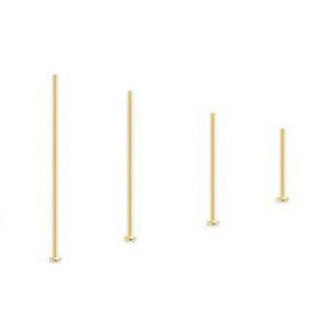 Gold Plated 21 Gauge 0.71mm Flat Head Headpins Pin Findings~Sold Individually