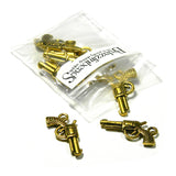 Plated Pewter 7/8 inch Miniature Revolver Pistol Hand Gun Jewelry Charms~Sold Individually