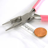Pink Carbon Steel 3 in 1 Needle Round Nose, Wire Cutter & Crimping Jewelry Pliers with Spring Loaded Return~Sold Individually