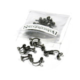 Plated Brass Metal Clip On Adjustable Screw Back 4.5mm Ball & Open Loop Fake Earring Findings~Sold Individually
