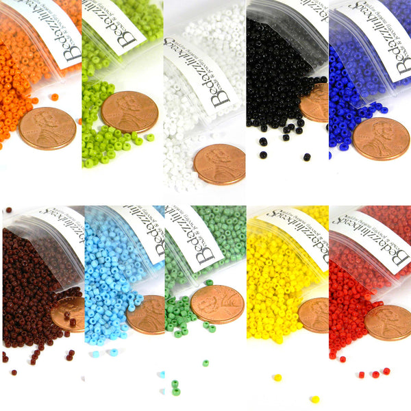 Opaque Colored Economical 11/0 Rocaille 1.8mm Small Round Glass #11 Spacer Seed Beads for Weaving Crafts & Jewelry Making~Sold In 5 Gram Increments