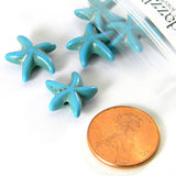Synthetic Turquoise Stone Star Shaped Beach Themed Starfish Jewelry Fish Beads with 1.5mm Hole