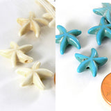 Synthetic Turquoise Stone Star Shaped Beach Themed Starfish Jewelry Fish Beads with 1.5mm Hole