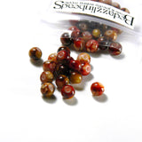 Marble Blended Tie Dye 6mm Round Glass Beads With 1mm Hole~Sold Individually