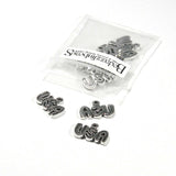 USA Patriotic Word Charms Antique Silver Plated Over Pewter Base Metal~Sold Individually