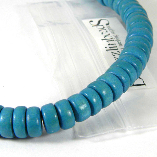 Wooden 8mm Round x 4mm Thick Rondelle Spacer Natural Wood Beads~Sold by the Strand