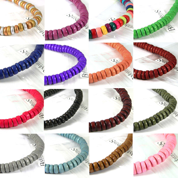 Wooden 8mm Round x 4mm Thick Rondelle Spacer Natural Wood Beads~Sold by the Strand